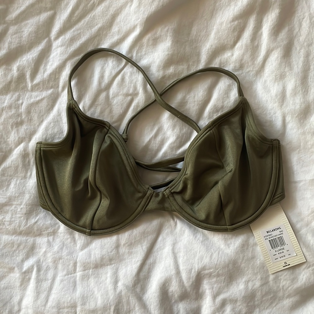 Green billabong bikini top nwt